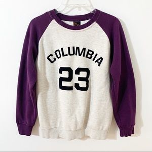 Unbranded Two Toned Baseball Style Columbia 23 Sweatshirt Raglan Sleeves Cuffs